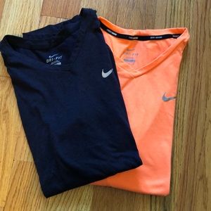 Bundle of Nike Dry Fit V Neck Shirts